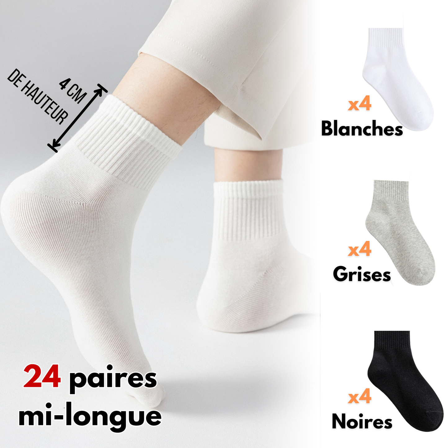 Pack chaussette 24 paires