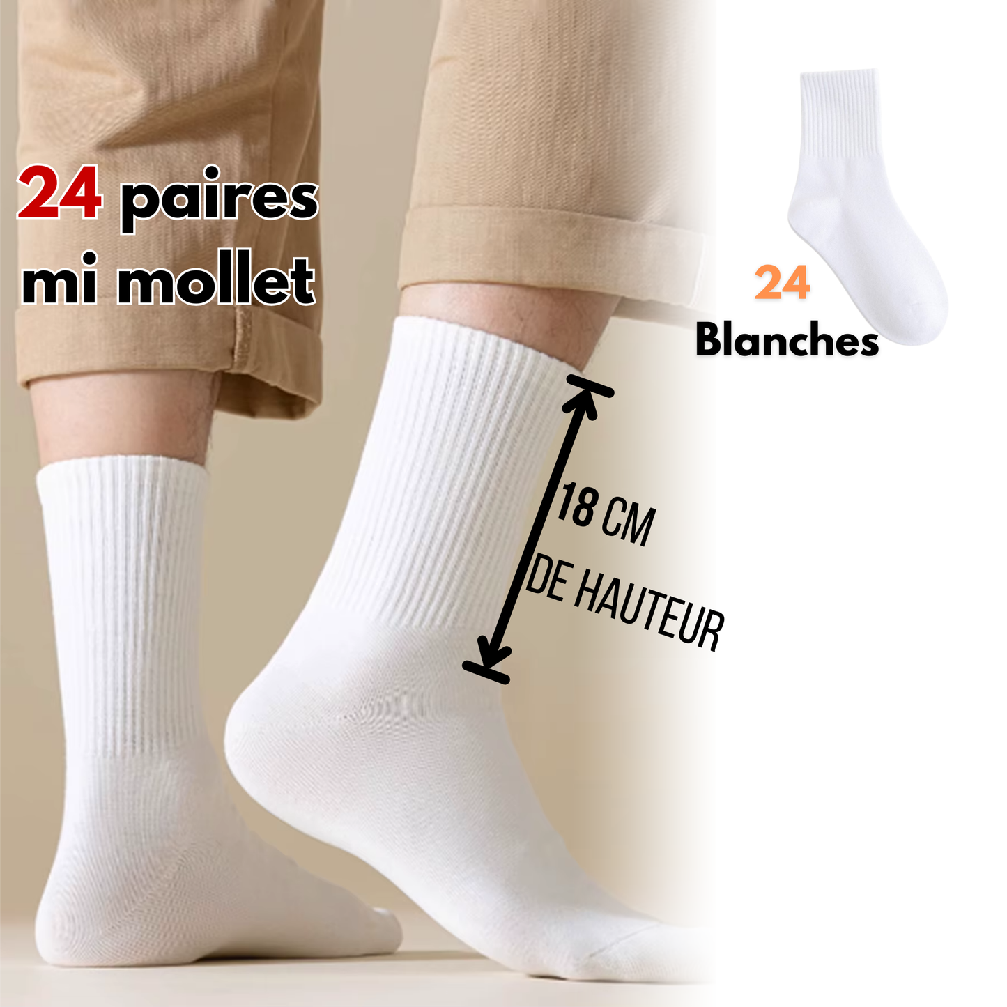 Pack chaussette 24 paires